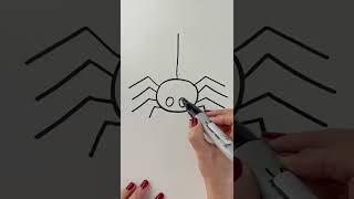 This easy SPIDER drawing is going viral ️️ #shorts