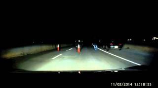 Late night Suspicious roadblock dash cam