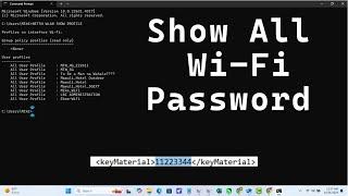 CMD: Find all Wi Fi Passwords with only 1 command  Windows 10/11