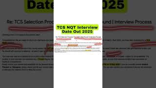 TCS Nqt Interview Mail Out For Remaining Candidates #tcs #tcsinterview #comfortzonewithmanish2