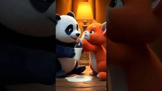 A panda saving a cat #shorts #animalrescue #ai #panda