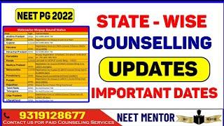 NEET PG 2022  Mop Up Round State Wise Counseling Update  NEET MENTOR