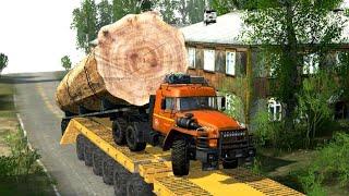 Giant wood will be brought to the city using maz 7907 - Spintires mudrunner