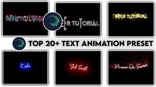 Top 20+ Alight Motion Text Animation Presets ||AlightMotion Preset Download ||