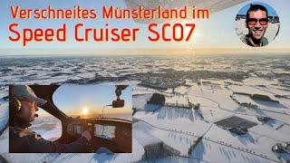 Verschneites Münsterland mit dem Speed Cruiser - Ultraleichtflugzeug