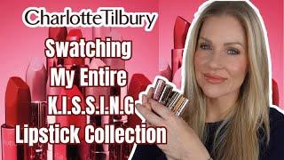 TRYING ON MY ENTIRE CHARLOTTE TILBURY K.I.S.S.I.N.G Lipstick Collection \ Lip Swatch Comparisons