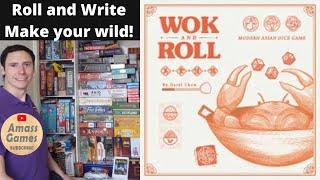 Wok and Roll roll and write solo board game AmassGames Artemis Project #dice #chinese  #tabletop