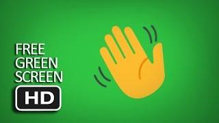 Free Green Screen - Waving Hand Emoji (Advanced Animation)