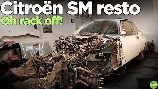 Removing the most COMPLEX classic car steering system!