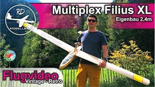 Multiplex Filius XL 2,44cm | Flugvideo | RC Modellbau Vintage DIY Segelflugmodell in Holzbauweise