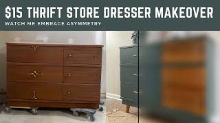 EXTREME Thrift Store Dresser Makeover | Turns Into A Modern Beauty that Blends Paint and Wood