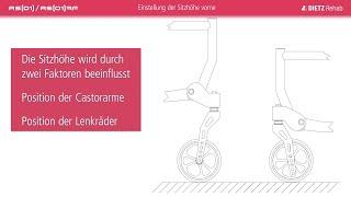 Adaptiv-Rollstuhl AS[01] / AS[01]RF - Vordere Sitzhöhe einstellen