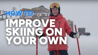 HOW TO GET BETTER AT SKIING | improve on your own with 3 easy skiing tips