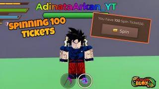 Spinning 100 Tickets in Dragon Blox