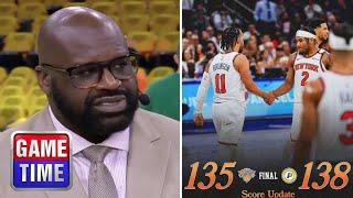 NBA Gametime crew react Brunson & KAT combined 78 Pts but Knicks loss to Pacers 138-135 in OT