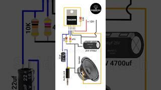 TDA 2030 ic amplifier circuit | Bass amplifier #diy #shorts #viral