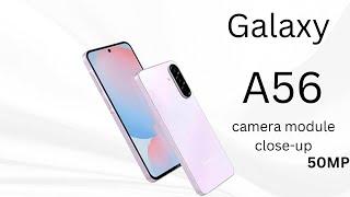 Galaxy A56 camera module close-up with “50MP Magic!,Samsung Galaxy A56: Faster Than Some Flagships?