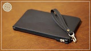 How to make a zipper clutch bag / Making a Bag / Free PDF Pattern / Leathercraft