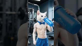 Skinny munchkin kitty boy builds his muscles, takes revenge on tigers