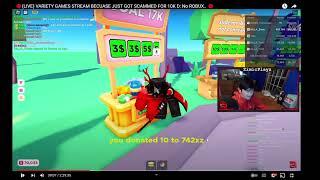 I got scammed for 10k Robux on stream.. We move forward!!