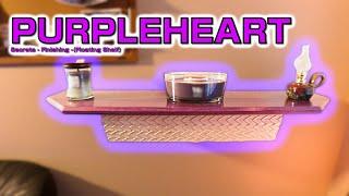 CNC cut Purpleheart Floating Shelf with Dragon Scales | full step by step