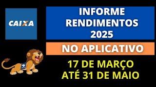 Informe de Rendimentos para Imposto de Renda 2025 Pelo APP Caixa Econômica
