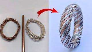 making a ring from copper and silver wire || How it's made/ jewellery making/ gold Smith Luke