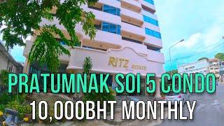 PATTAYA PRATUMNAK SOI 5 BUDGET FURNISHED CONDO HIGH SEASON REVIEW - RITZ ESTATE - 10,000BHT A MONTH