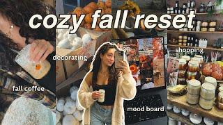 cozy autumn reset vlog ️ Trader Joe's haul, shop & decorate with me, fall TBR, mood board