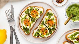 Brunch-Approved Jammy Eggs and Pesto Toast Recipe