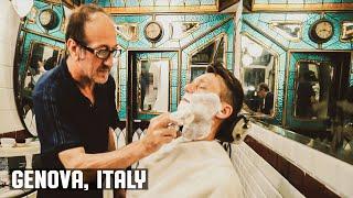 Wet Shave In Historic Art Nouveau Barbershop | Antica Barberia Giacalone Genova Italy