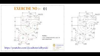 auto cad practice 2d drawing 01 / auto cad drawing / cad practice drawing