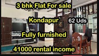 3 Bhk[1570]Sft[62] Uds Flat for sale in Kondapur Hyderabad