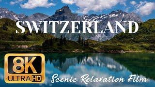 FLYING OVER SWITZERLAND | 8K Video / 4K TV|  Beautiful Drone Footage & Relaxing Cinematic Music