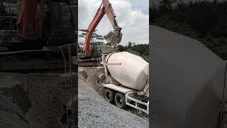 Hino mixer truck is working #automobile #hitachi #excavator #hitachiconstruction