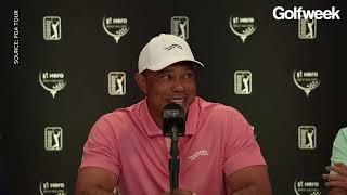 At press conference, Tiger Woods addresses play in Hero World Challenge golf tournament