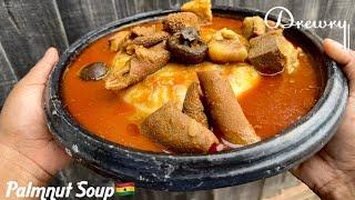 EASY  GHANA PALMNUT SOUP RECIPE | ABENKWAN | BANGA SOUP