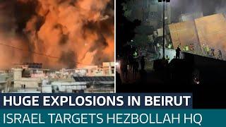 Hezbollah leader thought to be target of huge Israeli bombardment on Beirut | ITV News