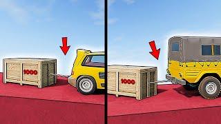 Vehicles VS 1000kg Crate in BeamNG.drive