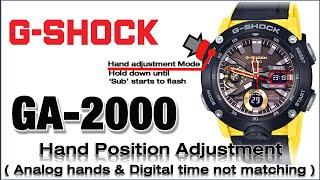 GA-2000 G-SHOCK 5590 Hands Home Position Adjustment ( Hands & Digital time not matching ) - Tutorial