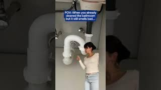 Did you know a dry p-trap can cause bad odors in your bathroom? #plumbing