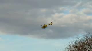 Rettungshubschrauber startet am Diakonissenkrankenhaus Speyer