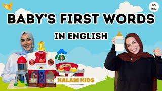 Baby's First Words & Sentences | Baby - Toddler Learning Video | Songs & Nursery Rhymes | English