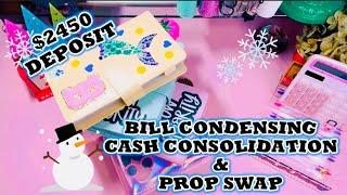  Cash Condensing & Bill Swap & Cash Consolidation  $2450+ To Bank | Cash Envelope System #savings