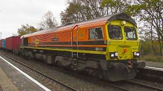 Felixstowe container freight trains at Westerfield station 19/12/22