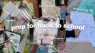 preparing for shs shs essentials,enrollment day ,school supplies haul & pack with me