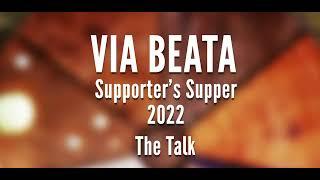 Daniel Holland shares with supporter's supper at Via Beata weekend 2022