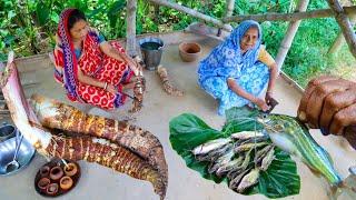 শোলা কচু দিয়ে ডিম ভর্তি গিটে ট্যাংরার ঝোল রান্না |