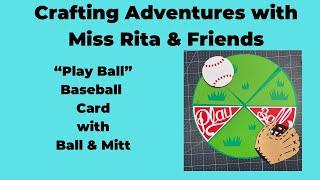 “Play Ball” Round Baseball Card with Mitt and Ball