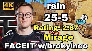 rain (25-5) w/broky/neo (mirage) | FACEIT Ranked | Sep 27, 2024 #cs2 #pov